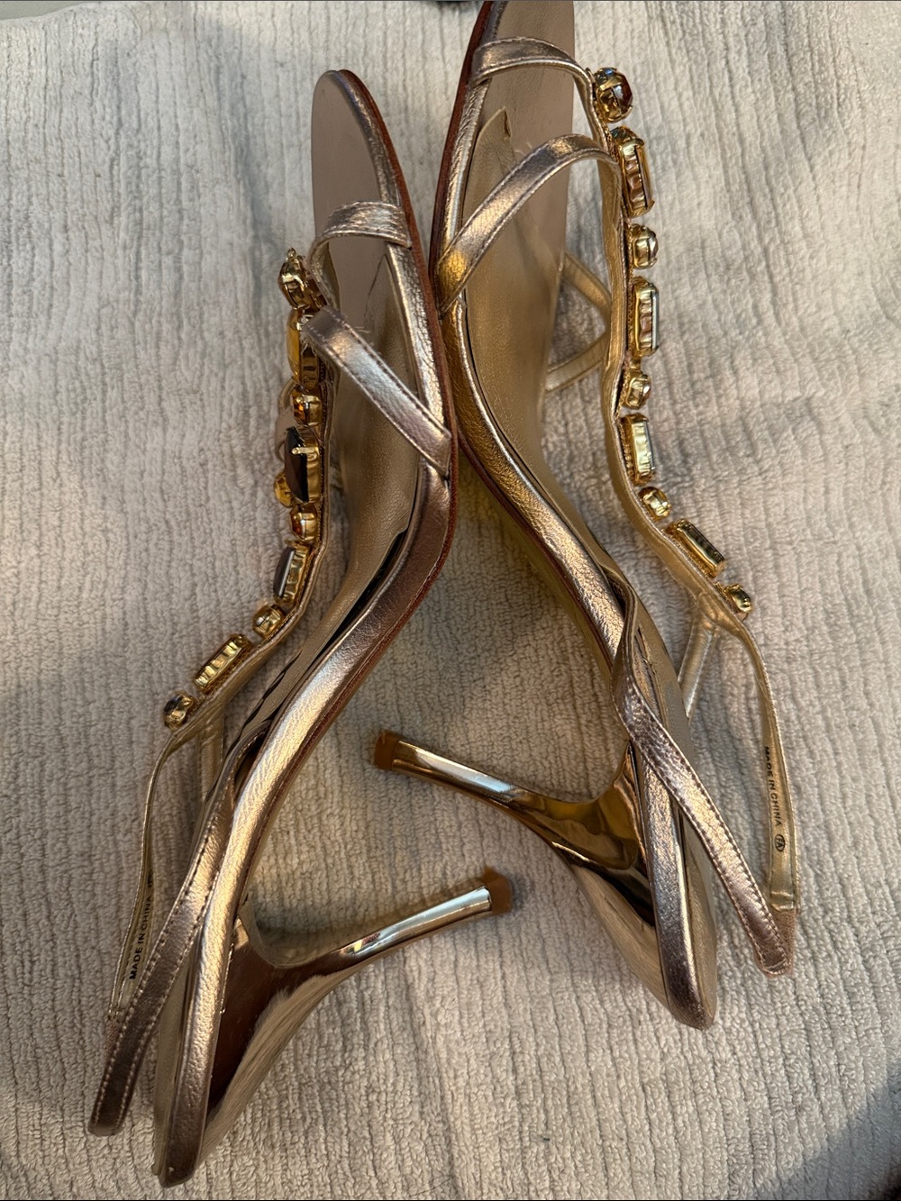 Nina Rose Gold Jeweled Slingback Sandals - Picture 9 of 12